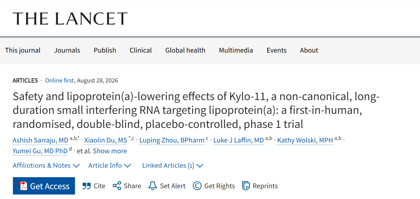 Citation title card for the Lancet Kylo-11 paper